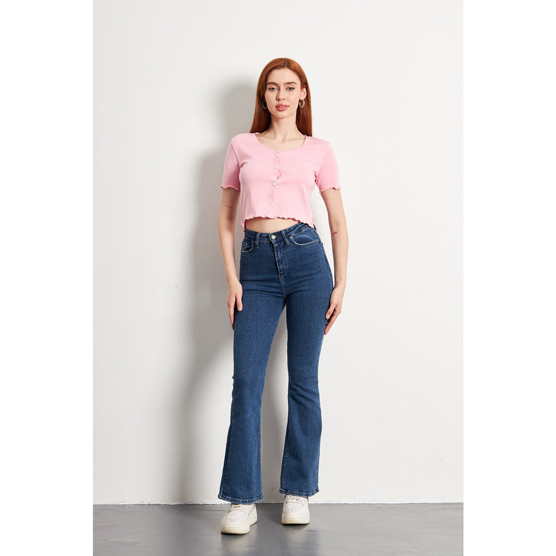 Pink Button Down Crop Top | Montivo Pakistan