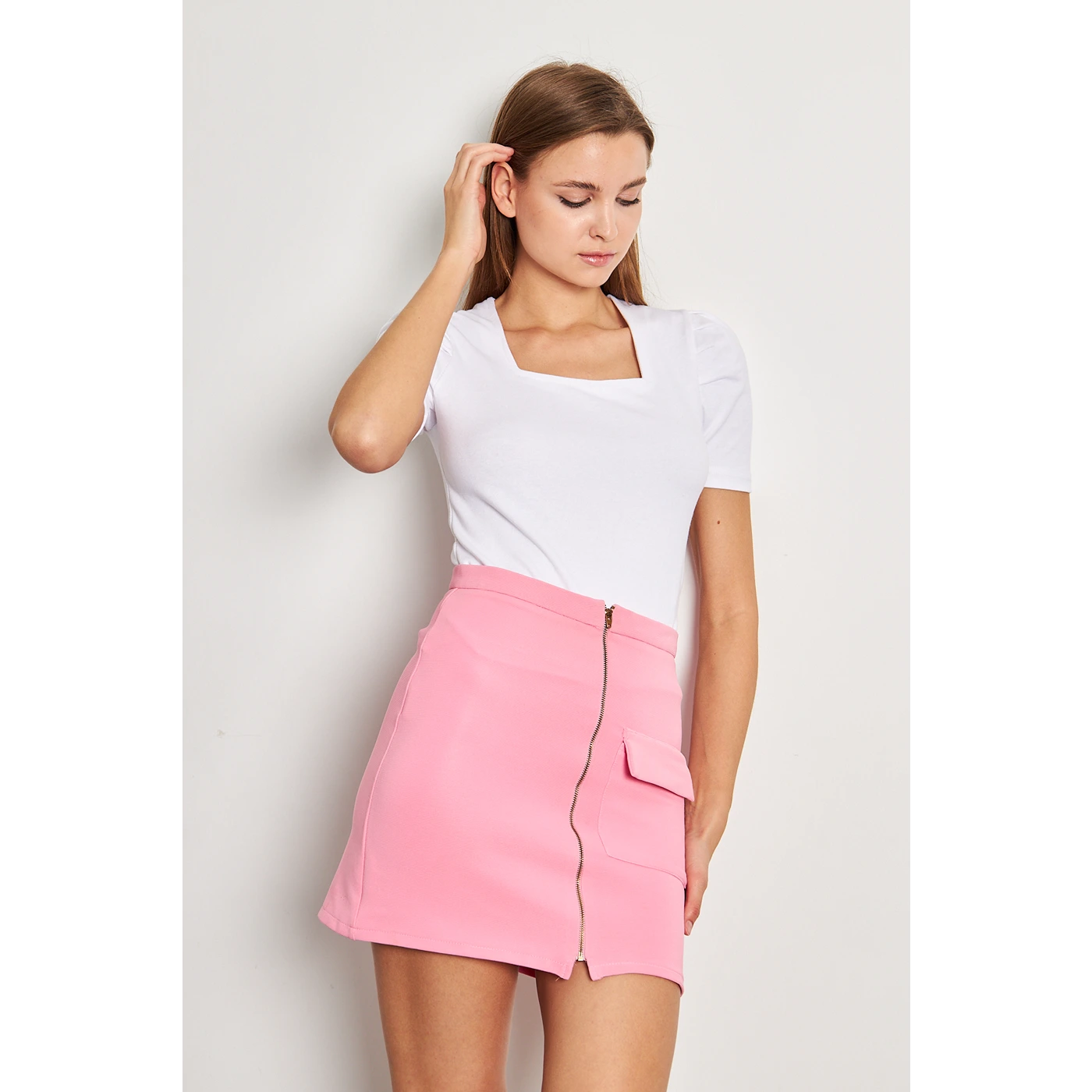 White Square Neck Puff Sleeves Top | Montivo Pakistan