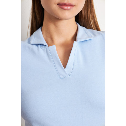 Light Blue Rib Knit Polo | Montivo Pakistan