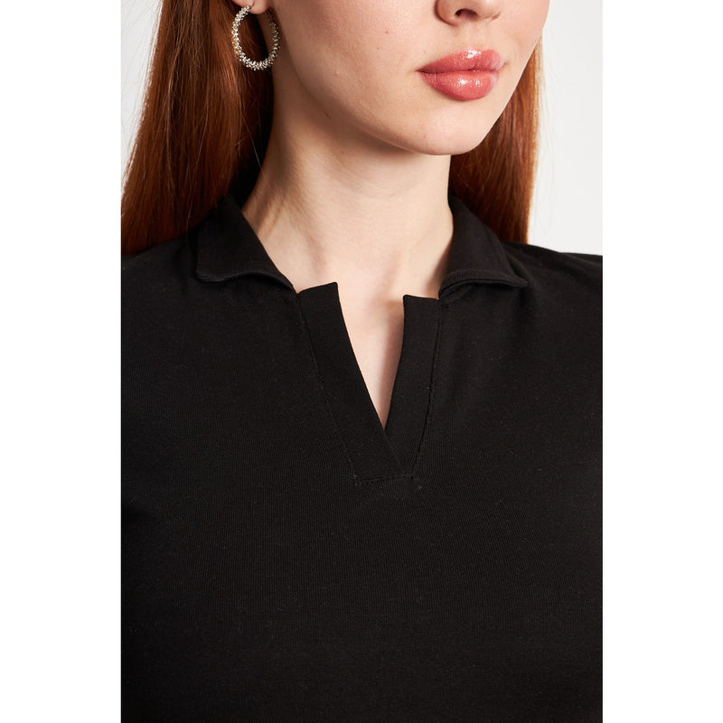 Black Rib Knit Polo | Montivo Pakistan