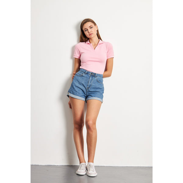Pink Rib Knit Polo | Montivo Pakistan