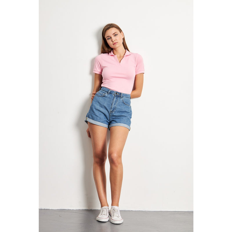 Pink Rib Knit Polo | Montivo Pakistan