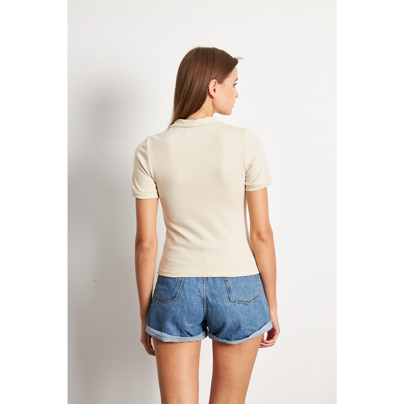 Beige Rib Knit Polo | Montivo Pakistan