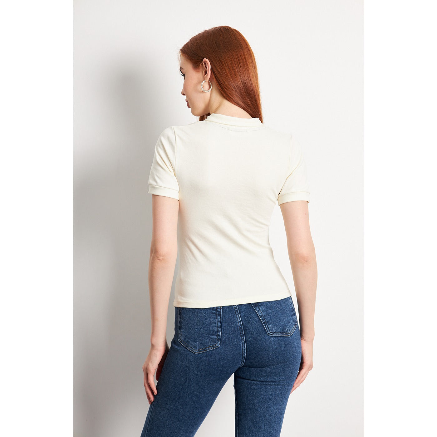 Off-White Rib Knit Polo | Montivo Pakistan