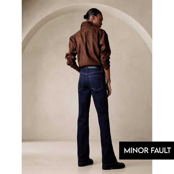 (Minor Fault) High Rise Rinse Wash Boot Cut Jeans | Montivo Pakistan