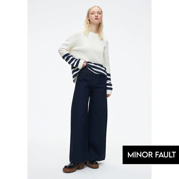 (Minor Fault) Dark Wash Wide Leg Jeans | Montivo Pakistan