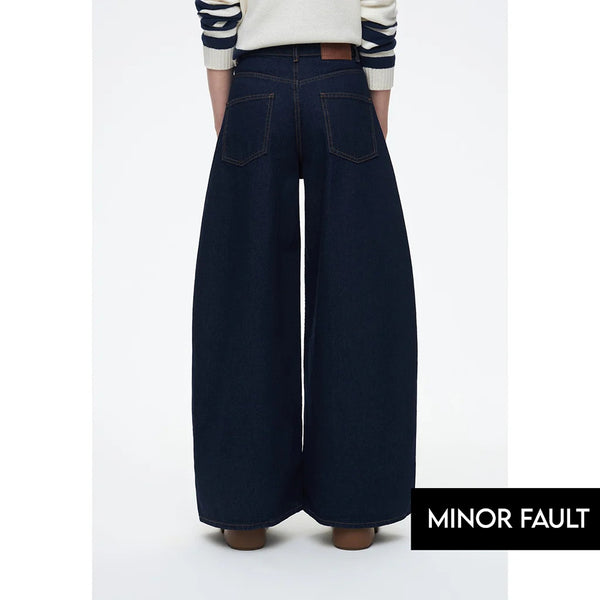 (Minor Fault) Dark Wash Wide Leg Jeans | Montivo Pakistan