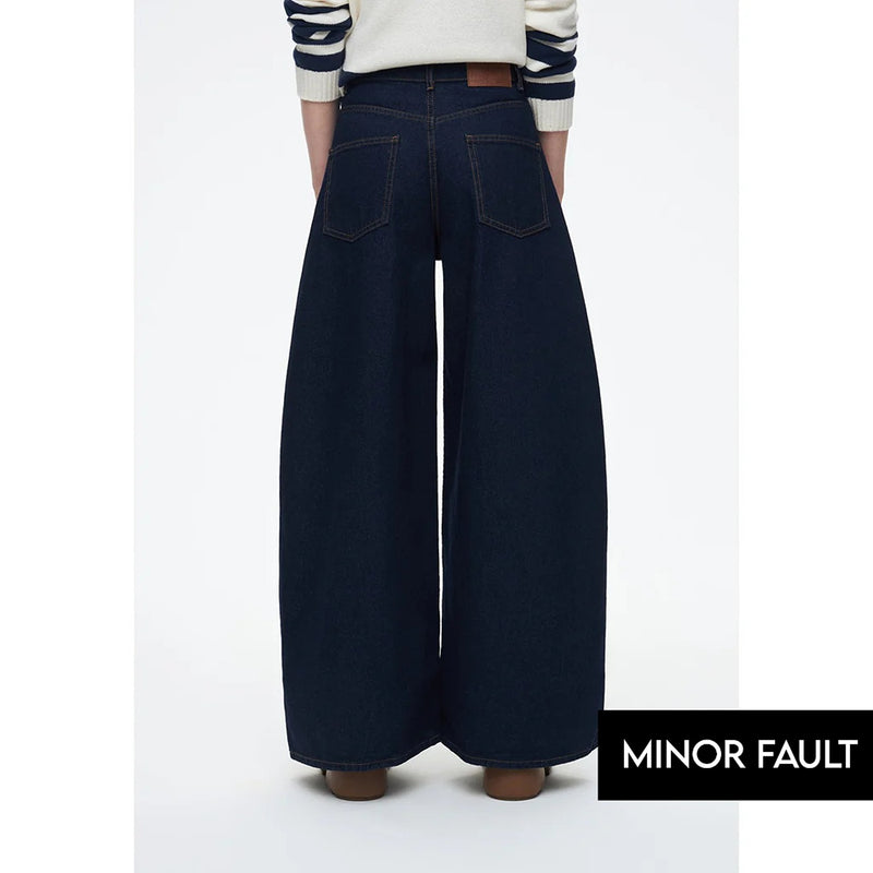 (Minor Fault) Dark Wash Wide Leg Jeans | Montivo Pakistan