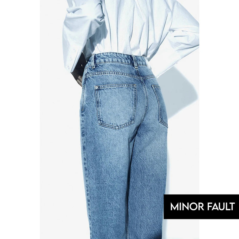 (Minor Fault) Light Blue Slim Mom Jeans | Montivo Pakistan