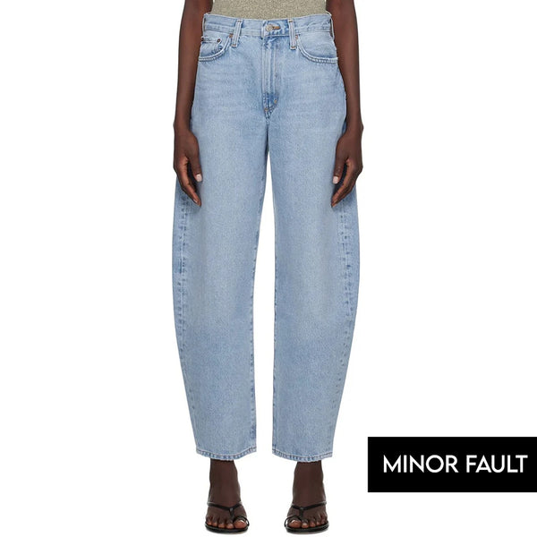 (Minor Fault) High Rise Light Blue Ballon Fit Jeans | Montivo Pakistan