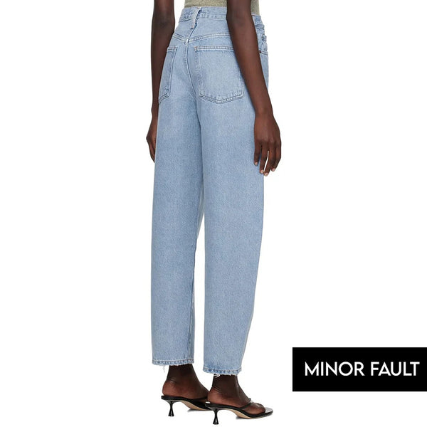 (Minor Fault) High Rise Light Blue Ballon Fit Jeans | Montivo Pakistan