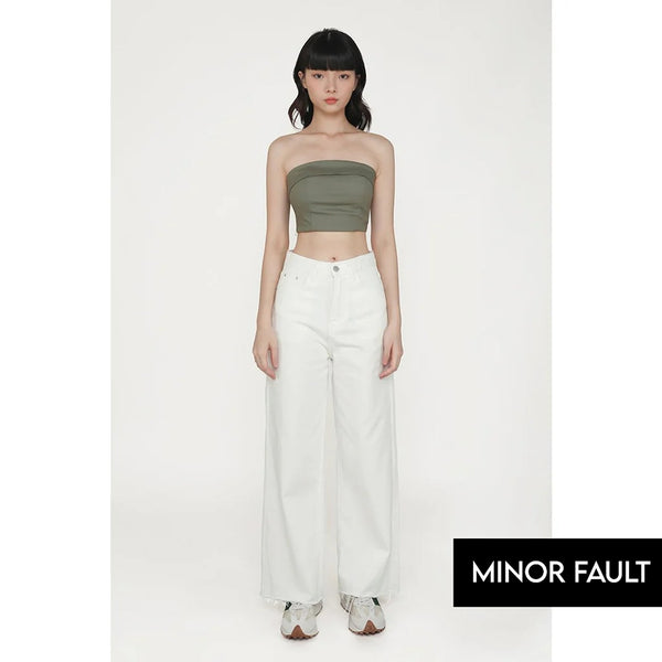 (Minor Fault) OffWhite Mid Rise Wide Leg Jeans | Montivo Pakistan