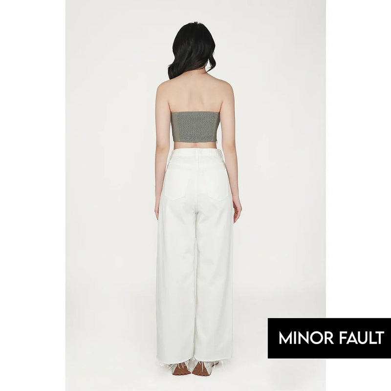 (Minor Fault) OffWhite Mid Rise Wide Leg Jeans | Montivo Pakistan