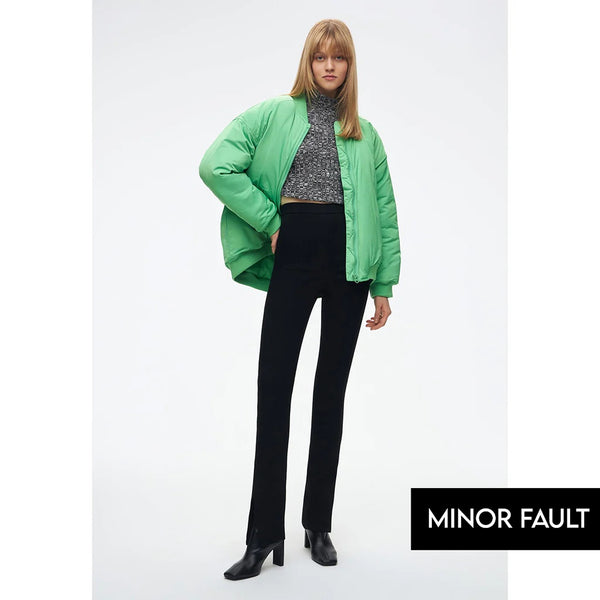 (Minor Fault) Black High Rise Contour Leggings with Slits | Montivo Pakistan