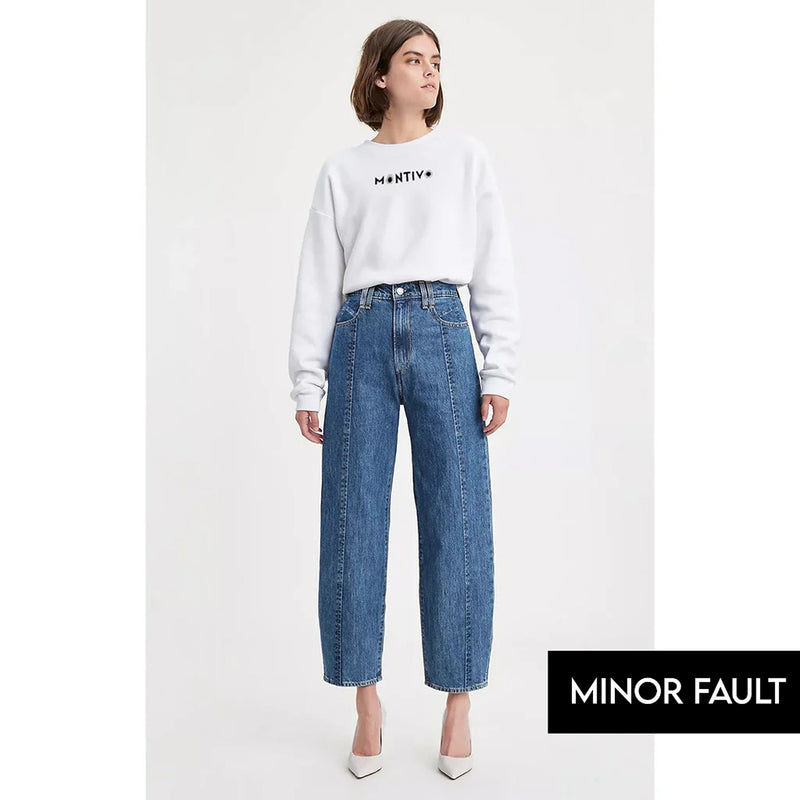 (Minor Fault) Blue High Rise Ballon Fit Jeans | Montivo Pakistan
