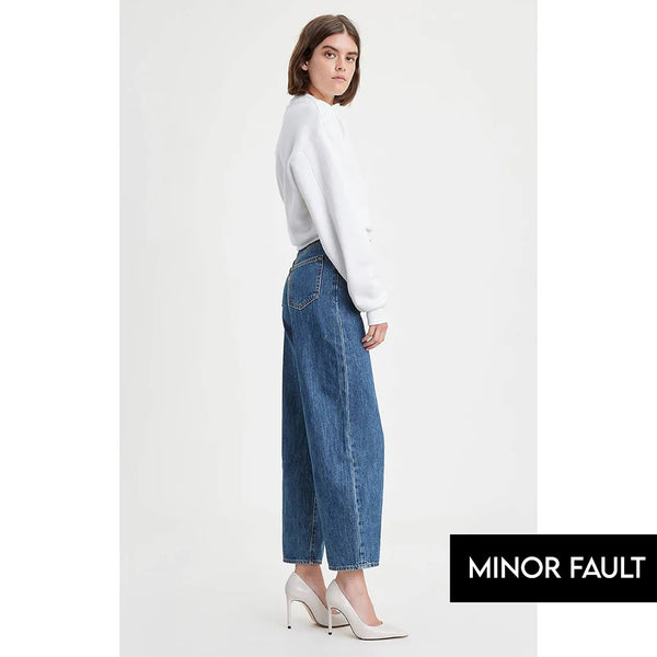(Minor Fault) Blue High Rise Ballon Fit Jeans | Montivo Pakistan