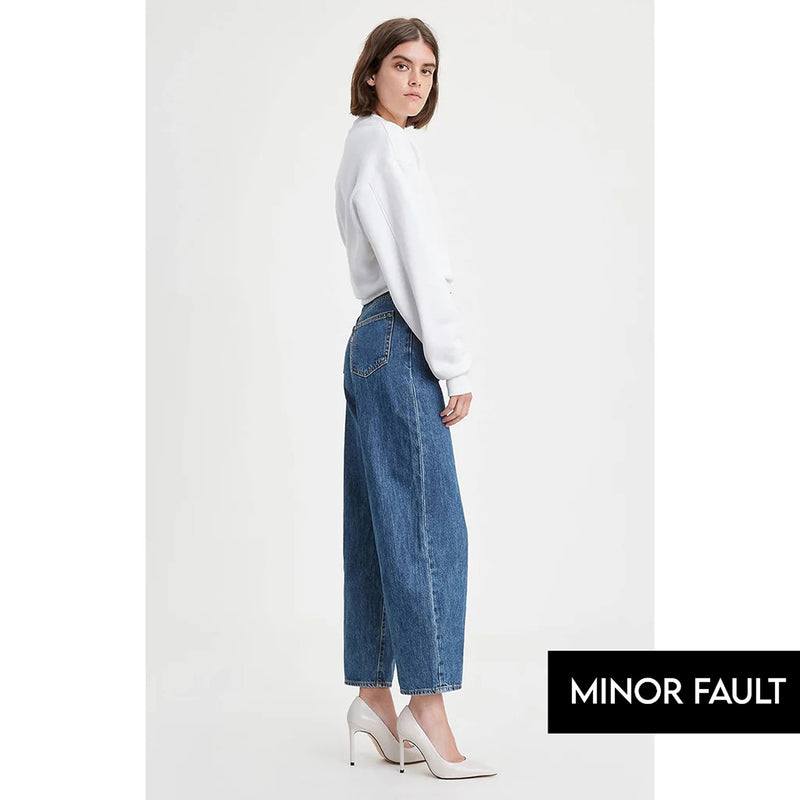 (Minor Fault) Blue High Rise Ballon Fit Jeans | Montivo Pakistan