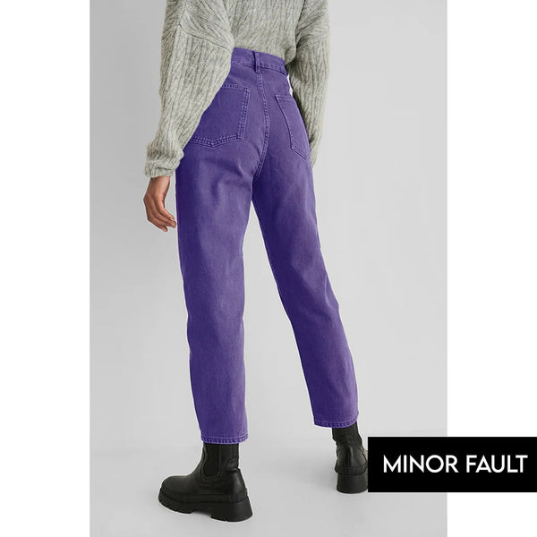 (Minor Fault) Purple Mom Fit High Jeans | Montivo Pakistan