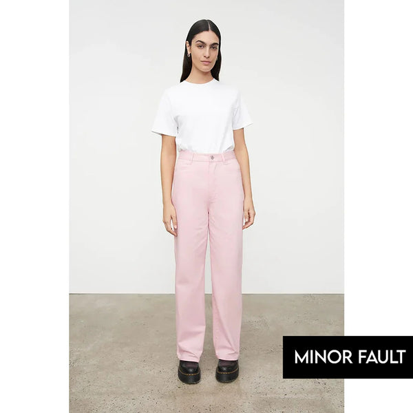 (Minor Fault) Pink Straight Leg High Rise Jeans | Montivo Pakistan