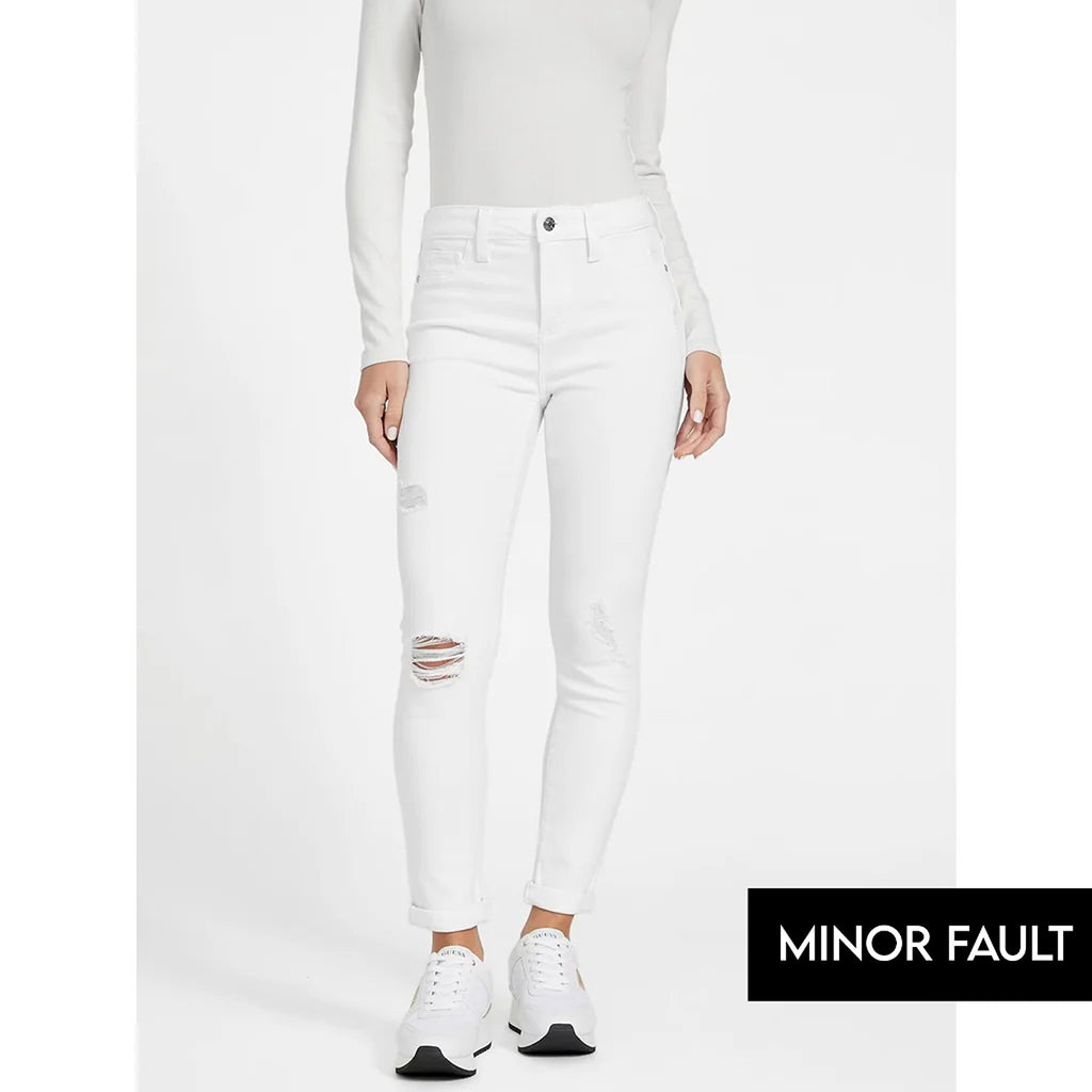 (Minor Fault) White Skinny Ripped Jeans | Montivo Pakistan