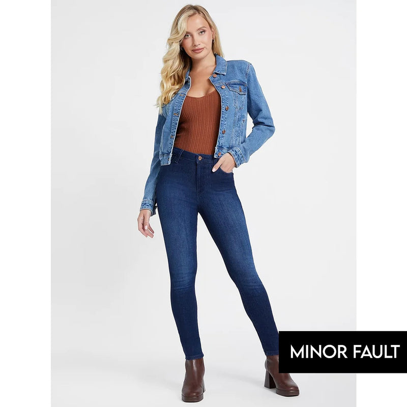 (Minor Fault) Dark Wash High Rise Skinny Jeans | Montivo Pakistan
