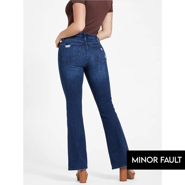 (Minor Fault) Blue Ripped High Rise Flare Jeans | Montivo Pakistan