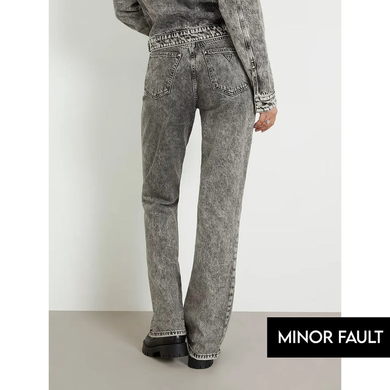 (Minor Fault) Grey Straight High Rise Jeans | Montivo Pakistan