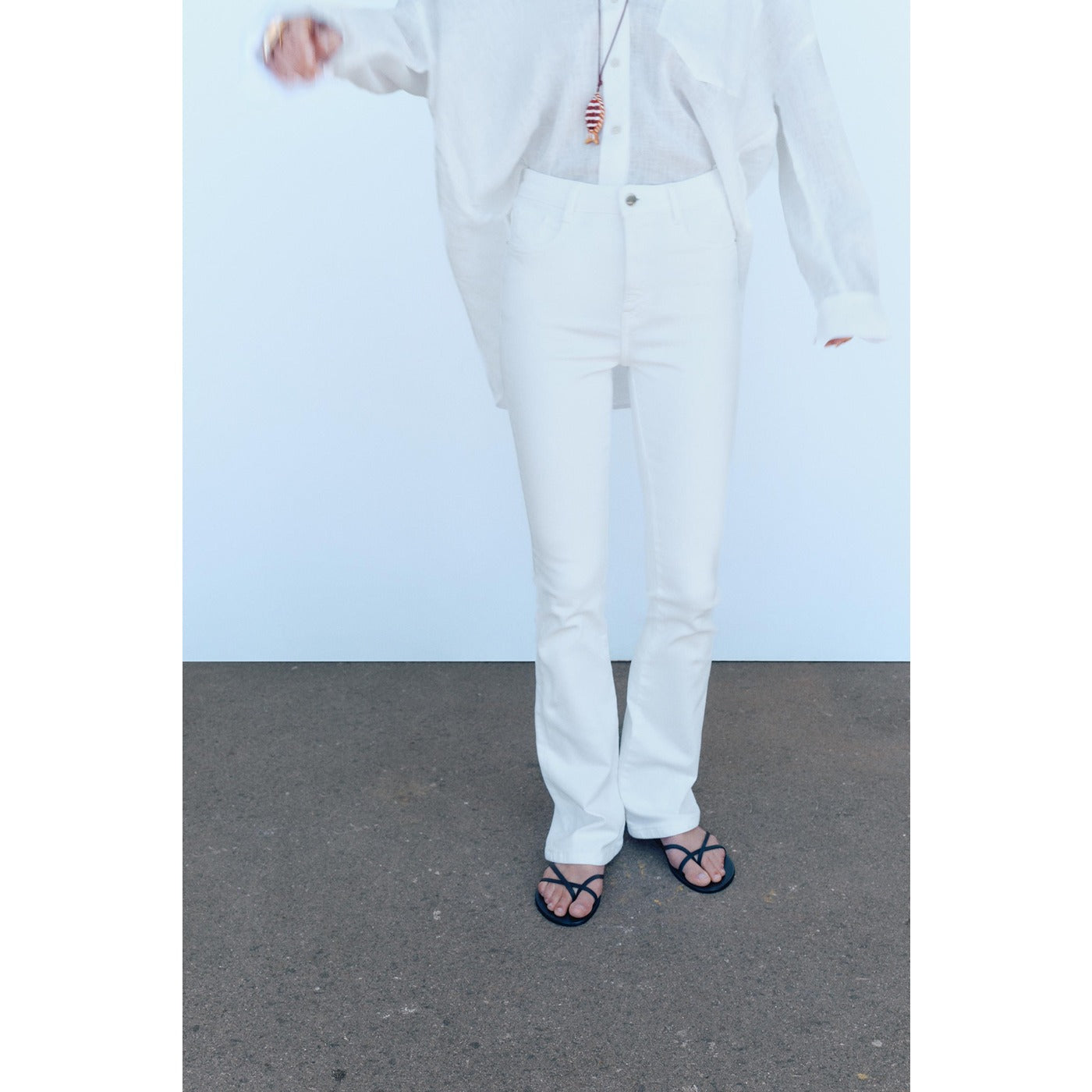White High Waist Flare Jeans | Montivo Pakistan