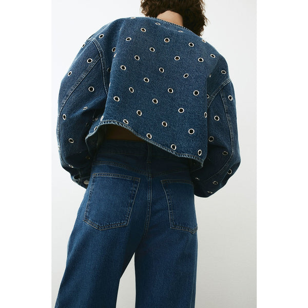 Blue High Rise Wide Leg Jeans | Montivo Pakistan