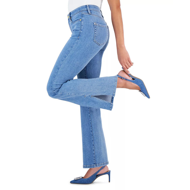 Blue Split Hem Flared Jeans | Montivo Pakistan