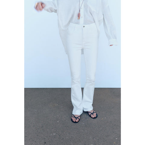 White High Waist Flare Jeans | Montivo Pakistan