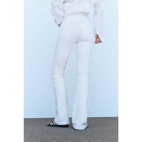 White High Waist Flare Jeans | Montivo Pakistan