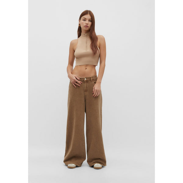 Light Brown Skater Wide Leg Jeans | Montivo Pakistan