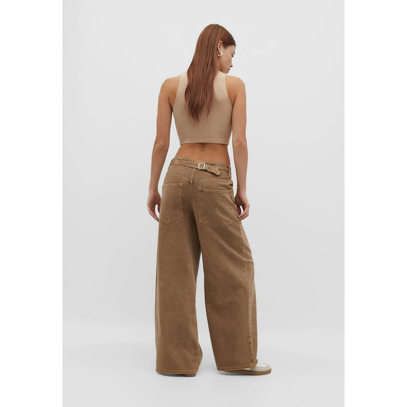 Light Brown Skater Wide Leg Jeans | Montivo Pakistan