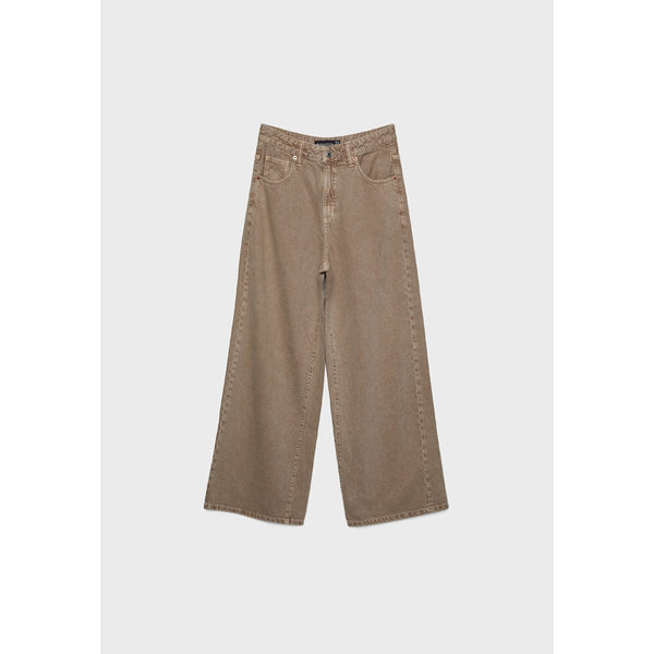 Light Brown Skater Wide Leg Jeans | Montivo Pakistan