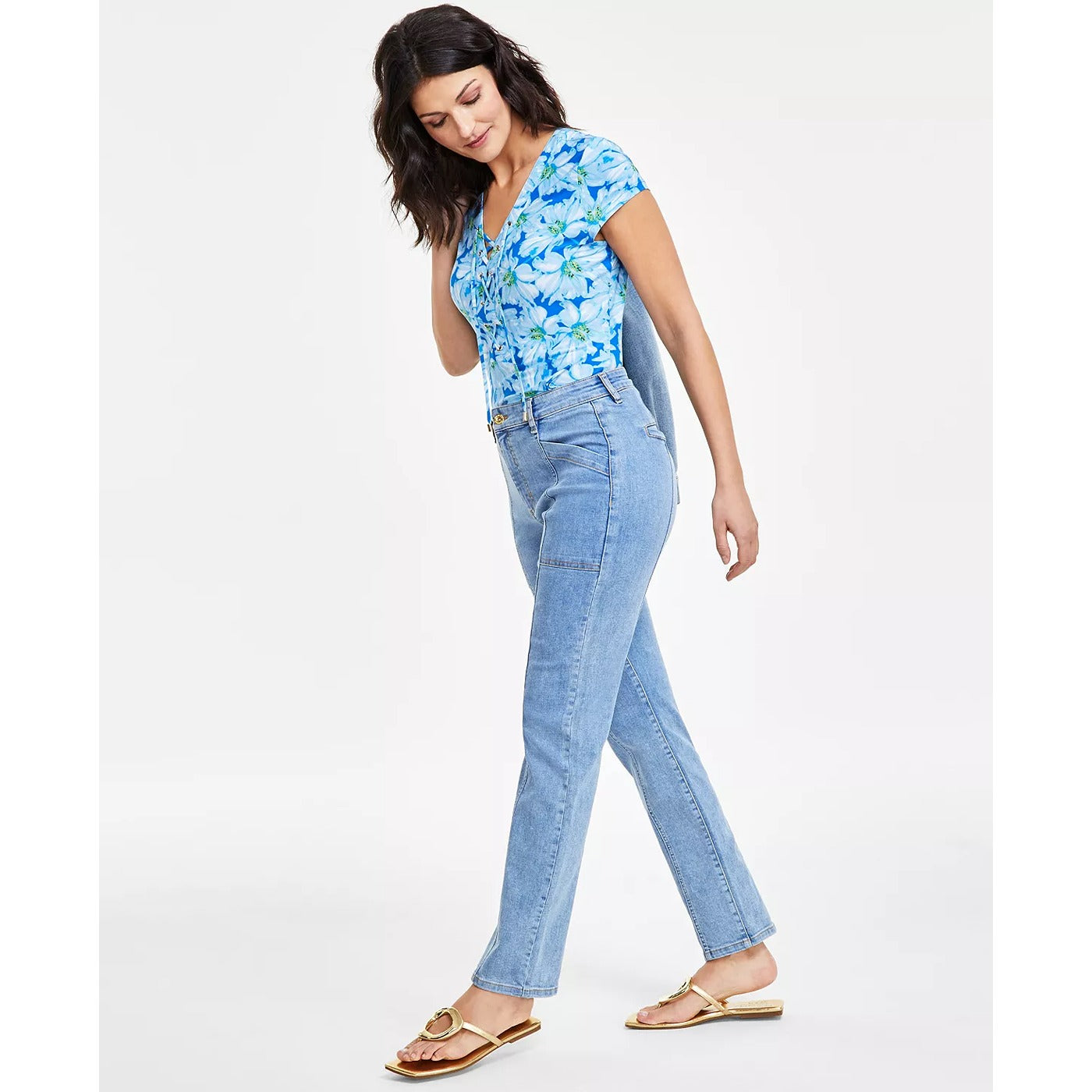 High-Rise Seamed Straight-Leg Jeans | Montivo Pakistan