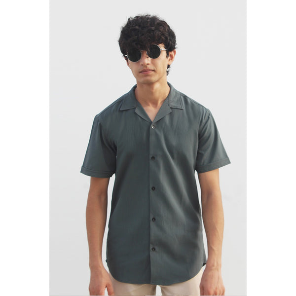 Green Textured Cuban Shirt | Montivo Pakistan