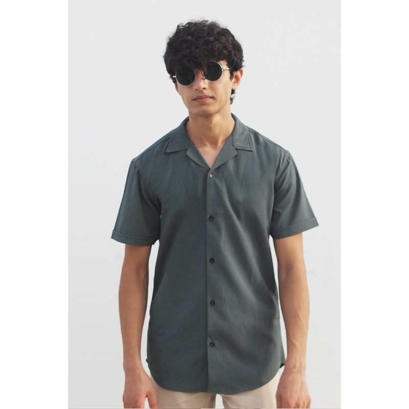 Green Textured Cuban Shirt | Montivo Pakistan