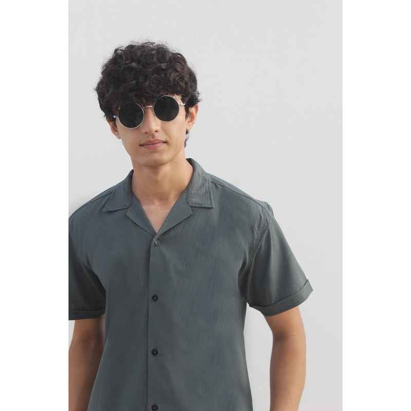Green Textured Cuban Shirt | Montivo Pakistan
