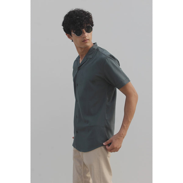 Green Textured Cuban Shirt | Montivo Pakistan