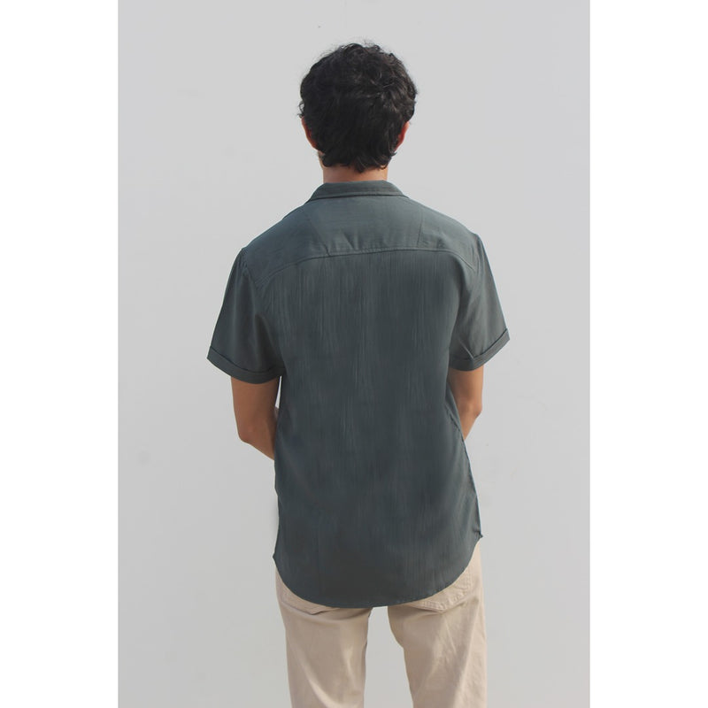Green Textured Cuban Shirt | Montivo Pakistan