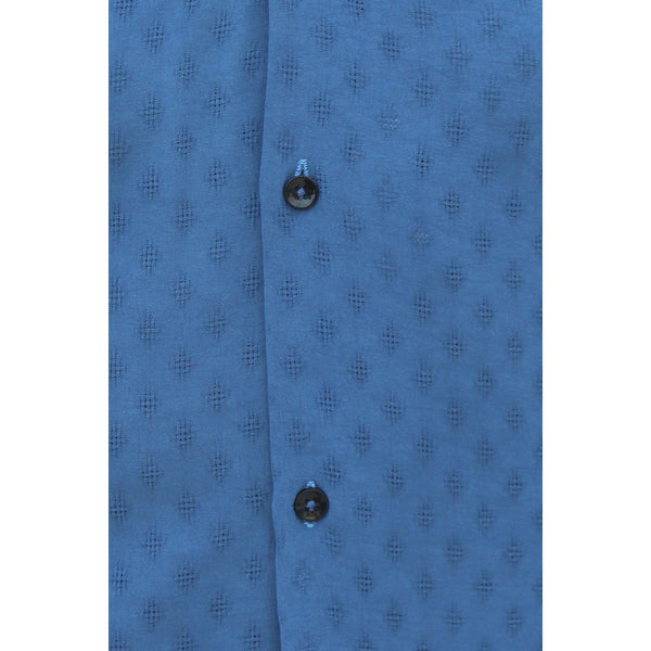 Cyan Textured Cuban Shirt | Montivo Pakistan
