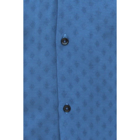 Cyan Textured Cuban Shirt | Montivo Pakistan