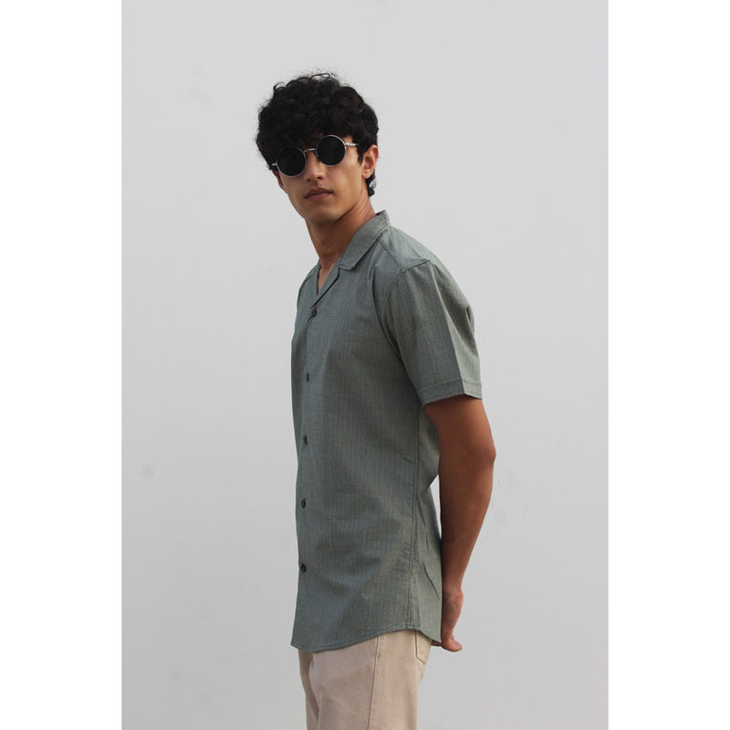Light Green Textured Cuban Shirt | Montivo Pakistan