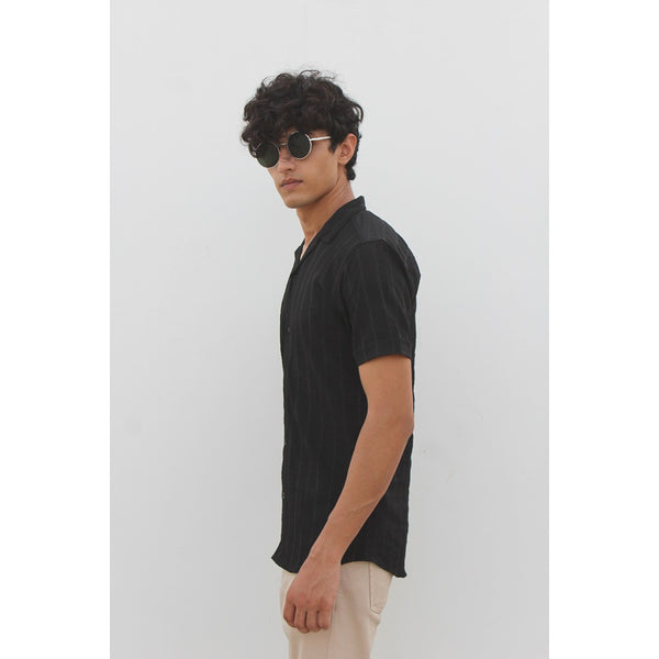 Black Stripes Cuban Shirt | Montivo Pakistan