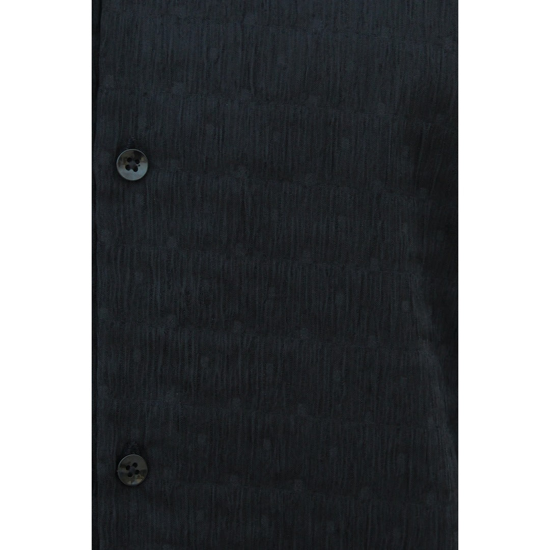 Black Textured Cuban Shirt | Montivo Pakistan