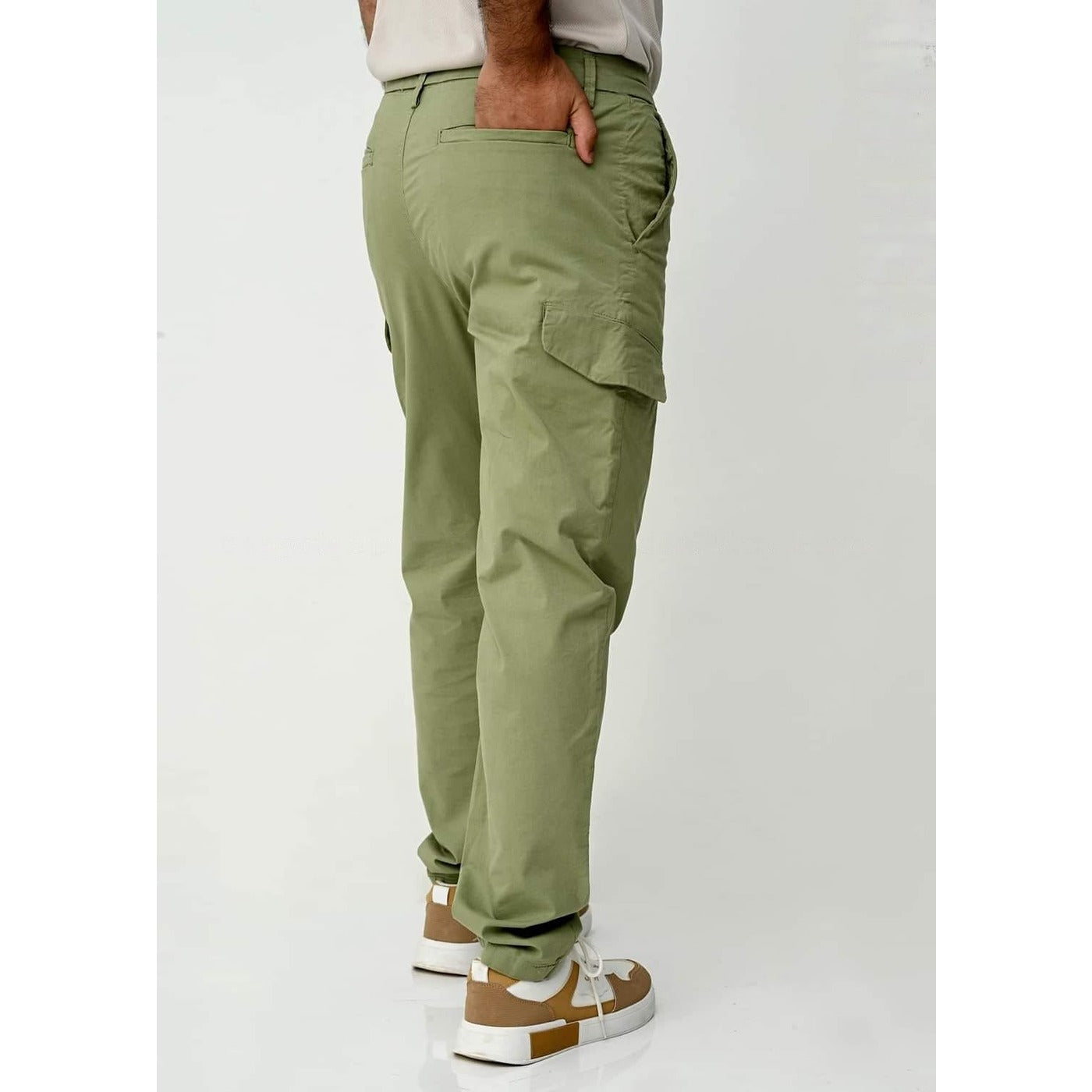 Olive Regular Fit Cargo Chinos | Montivo Pakistan
