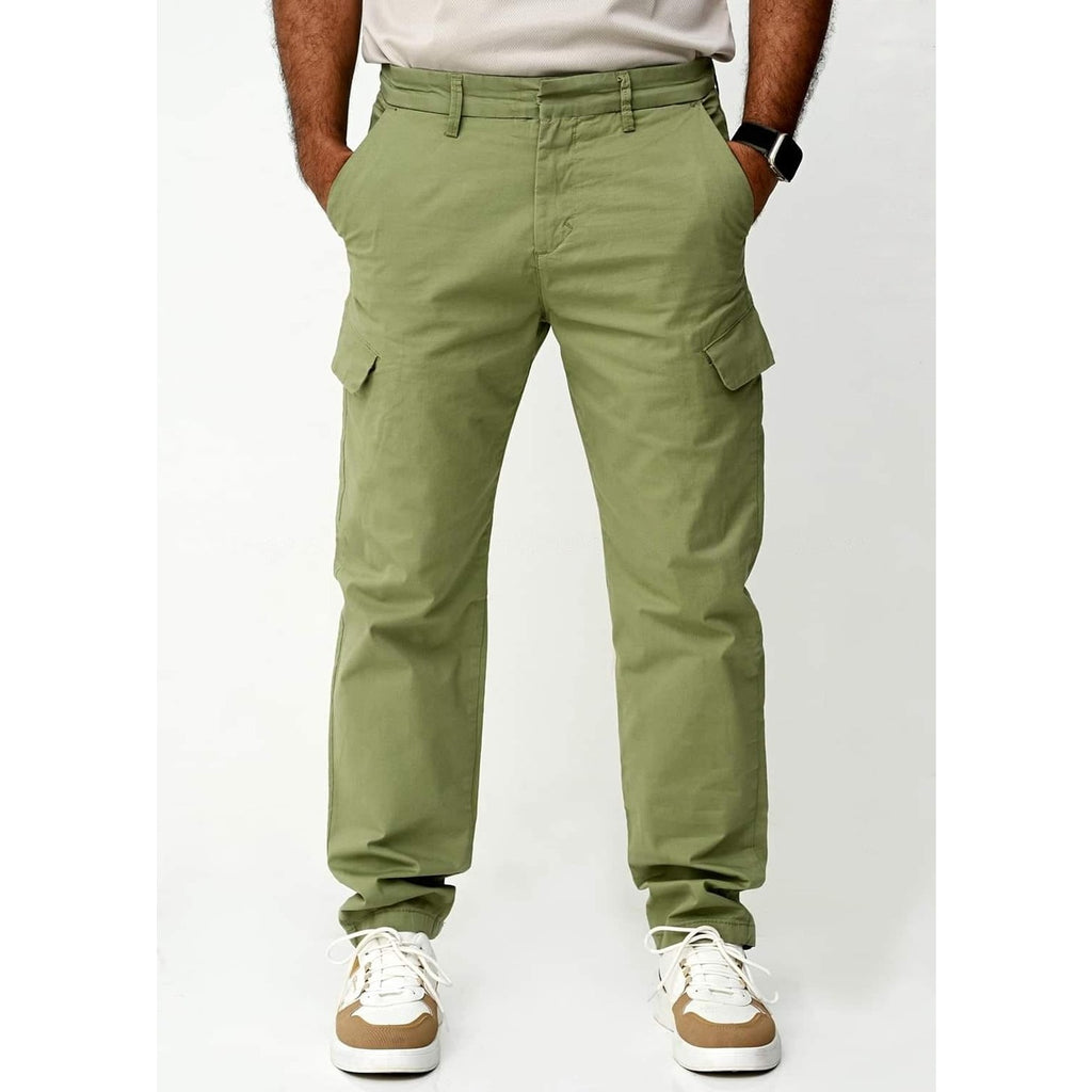 Olive Regular Fit Cargo Chinos | Montivo Pakistan