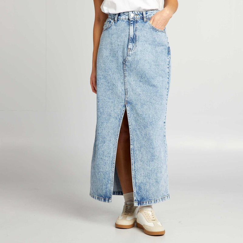 Light Blue Denim Midi Skirt | Montivo Pakistan