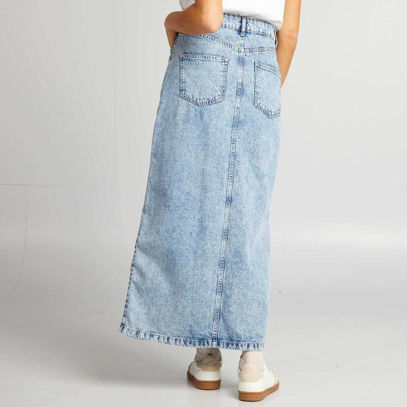 Light Blue Denim Midi Skirt | Montivo Pakistan